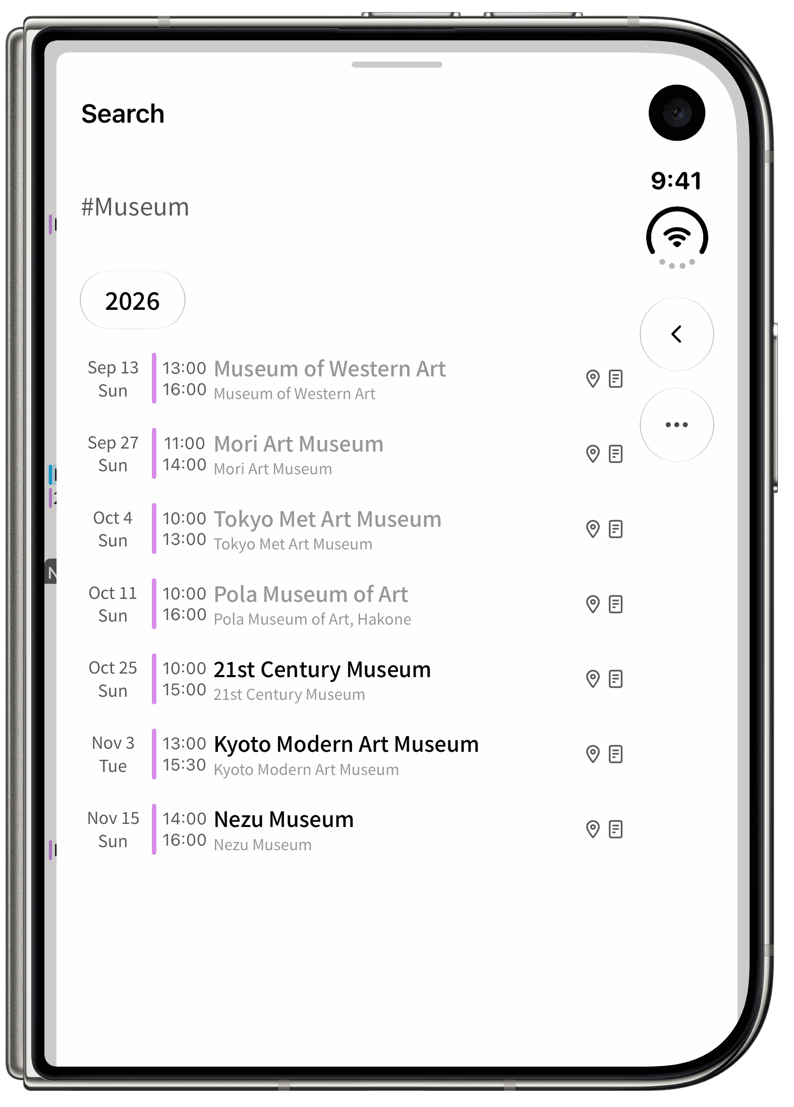 Search results on the outer display (with device frame)